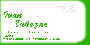 ivan bukszar business card